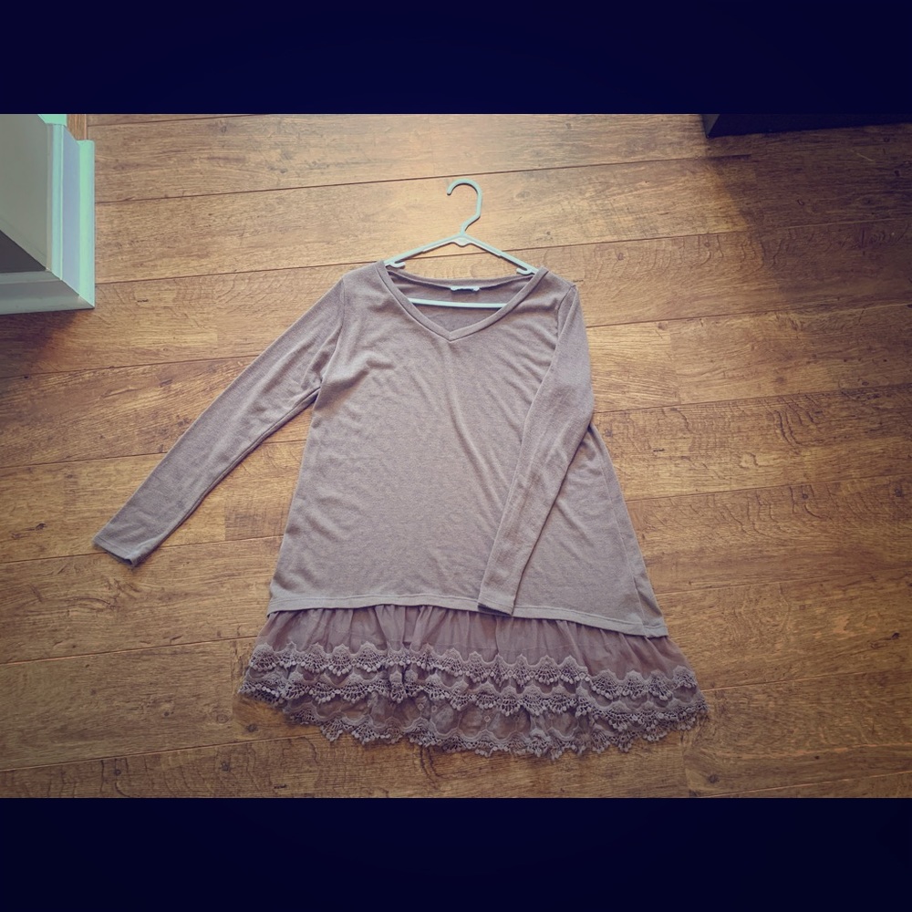 Lace Long Shirt light brown
